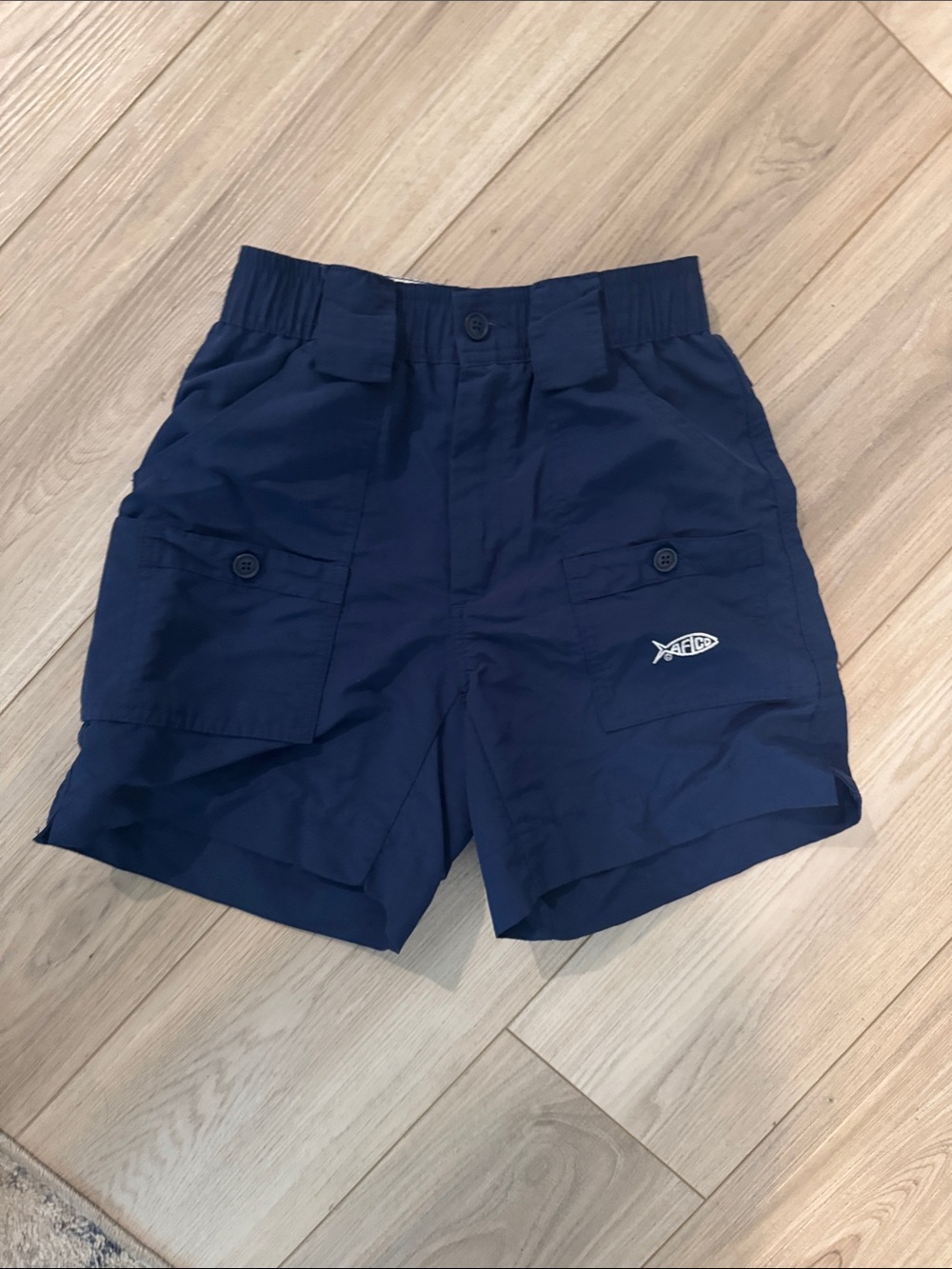 Like new! AFTCO Navy Kids Cargo Shorts